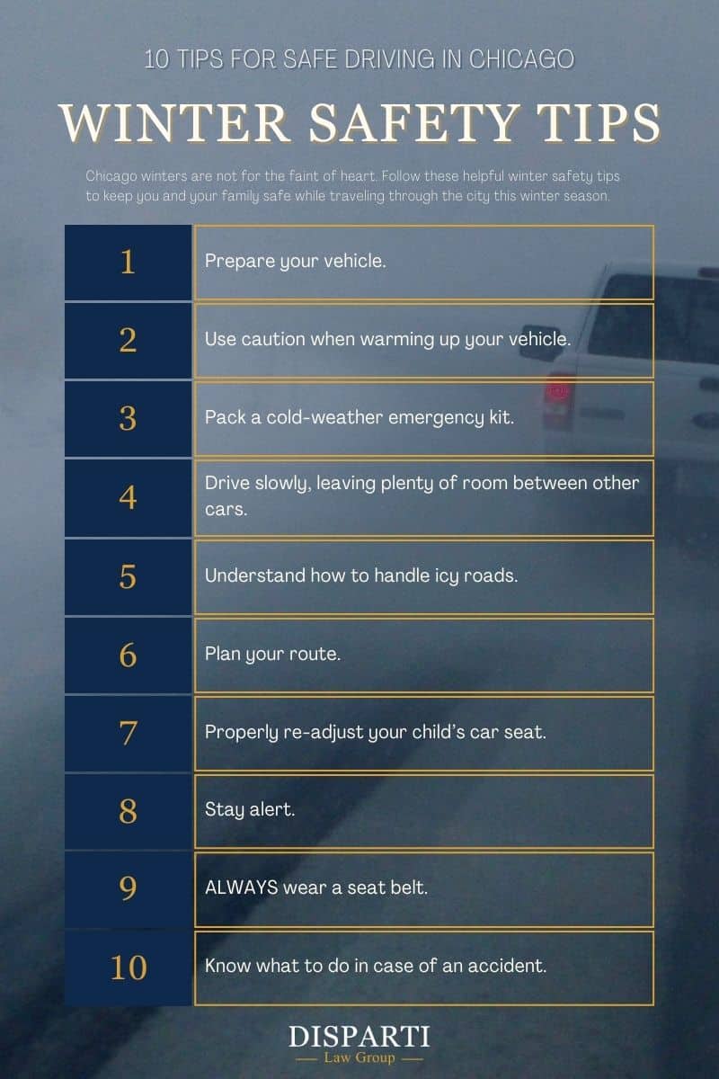 winter Driving Tips infographic Disparti Law Group