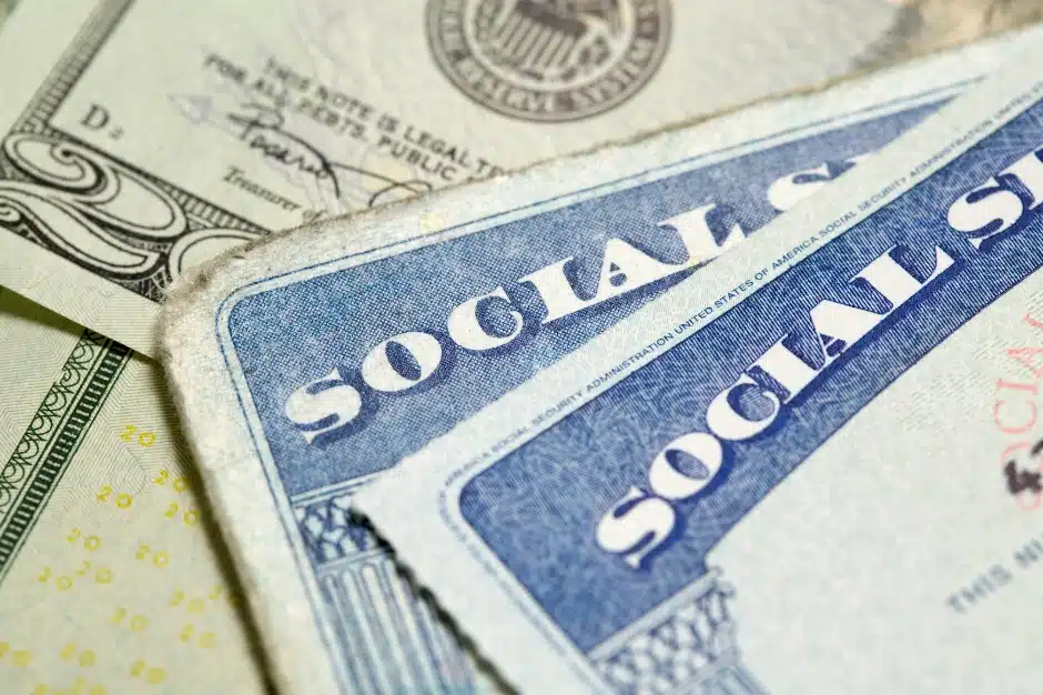 Social Security Payment disruptions, 2025 Disparti Law Group, image of social security card on top of 20 dollar bills. 